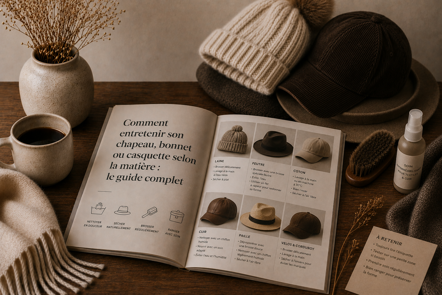 Comment entretenir son chapeau, bonnet ou casquette selon la matiere : le guide complet