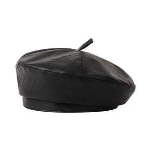 Le Comptoir du Chapeau Noir / 56-58 cm Béret Cuir PU Femme Vintage Hiver