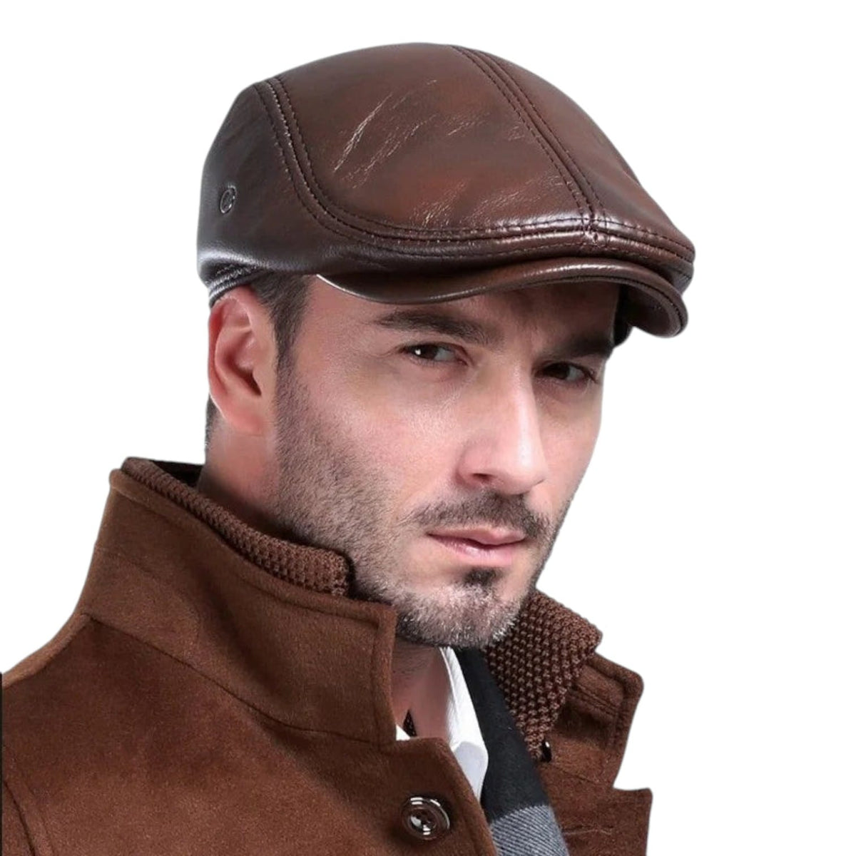 Le Comptoir du Chapeau Béret Cuir Véritable Protège-Oreilles Homme