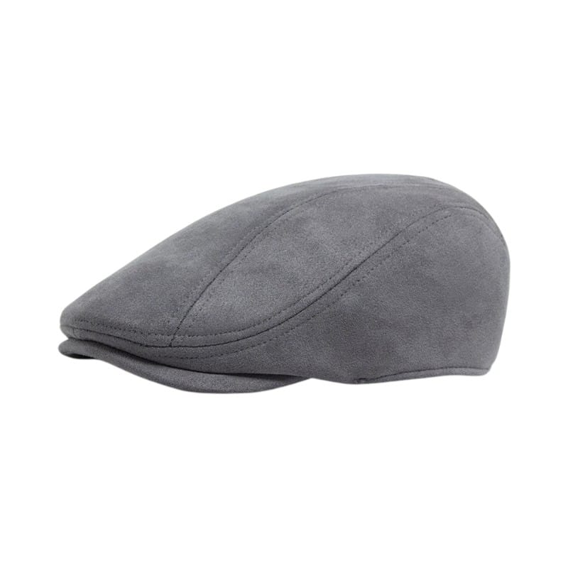 Le Comptoir du Chapeau Gris Béret Daim Newsboy Automne Hiver Vintage