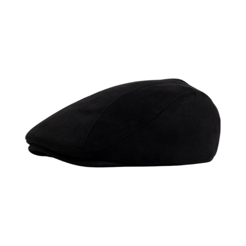 Le Comptoir du Chapeau Noir Béret Daim Newsboy Automne Hiver Vintage