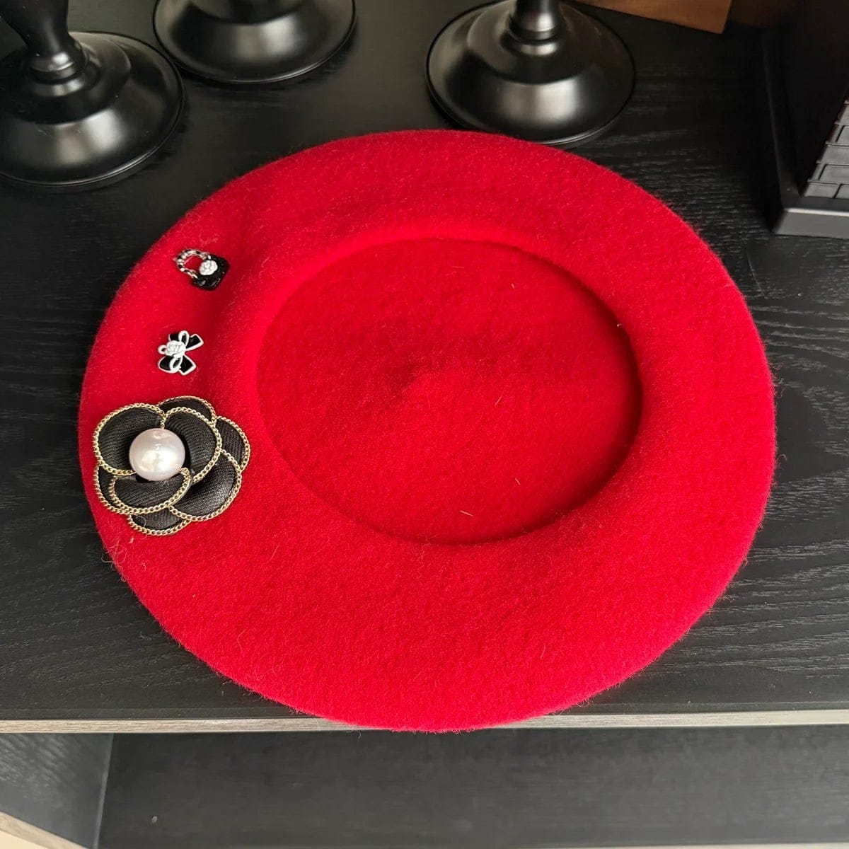 Le Comptoir du Chapeau Béret Feutre Fleur Designer Femme