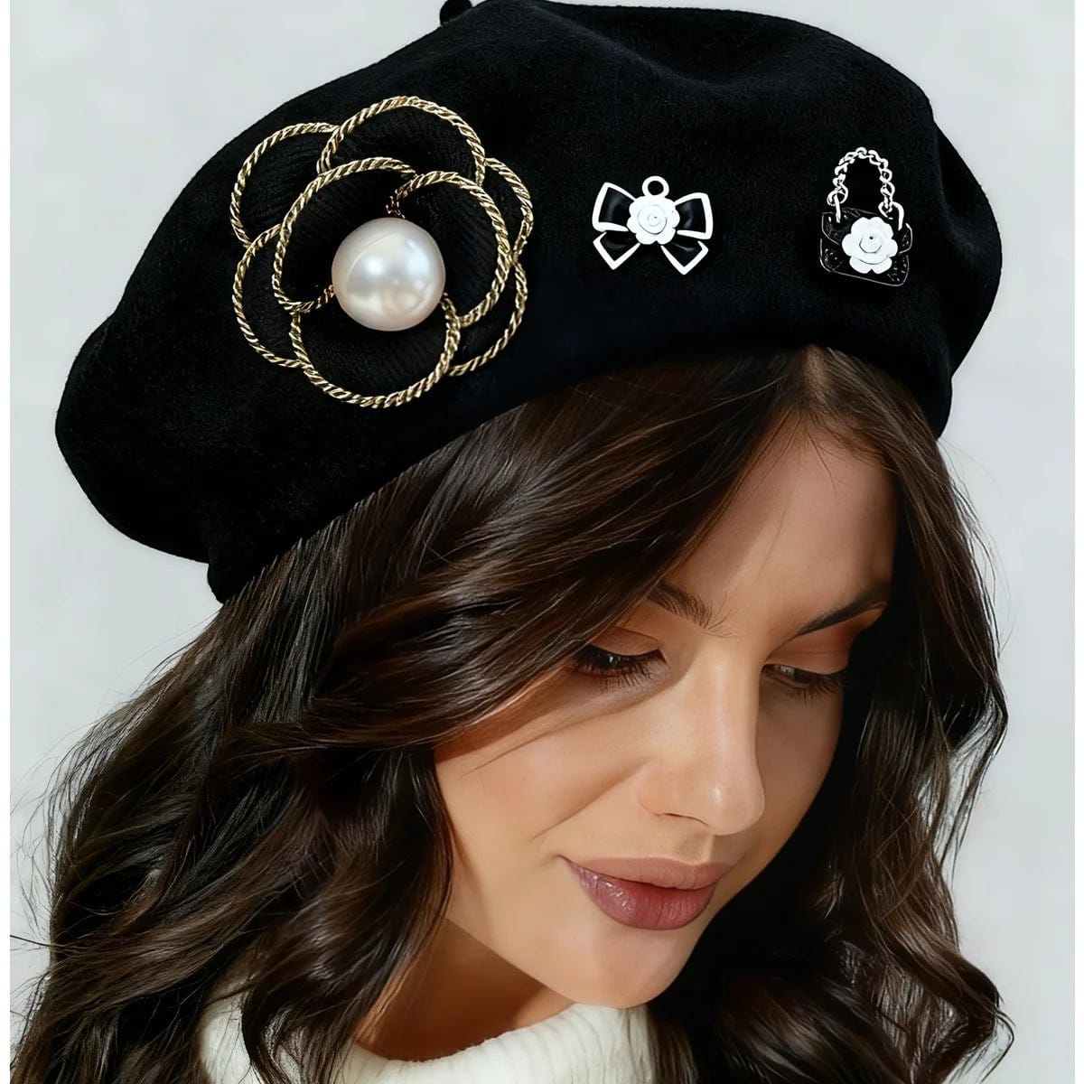 Le Comptoir du Chapeau Béret Feutre Fleur Designer Femme