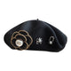 Le Comptoir du Chapeau Noir Béret Feutre Fleur Designer Femme