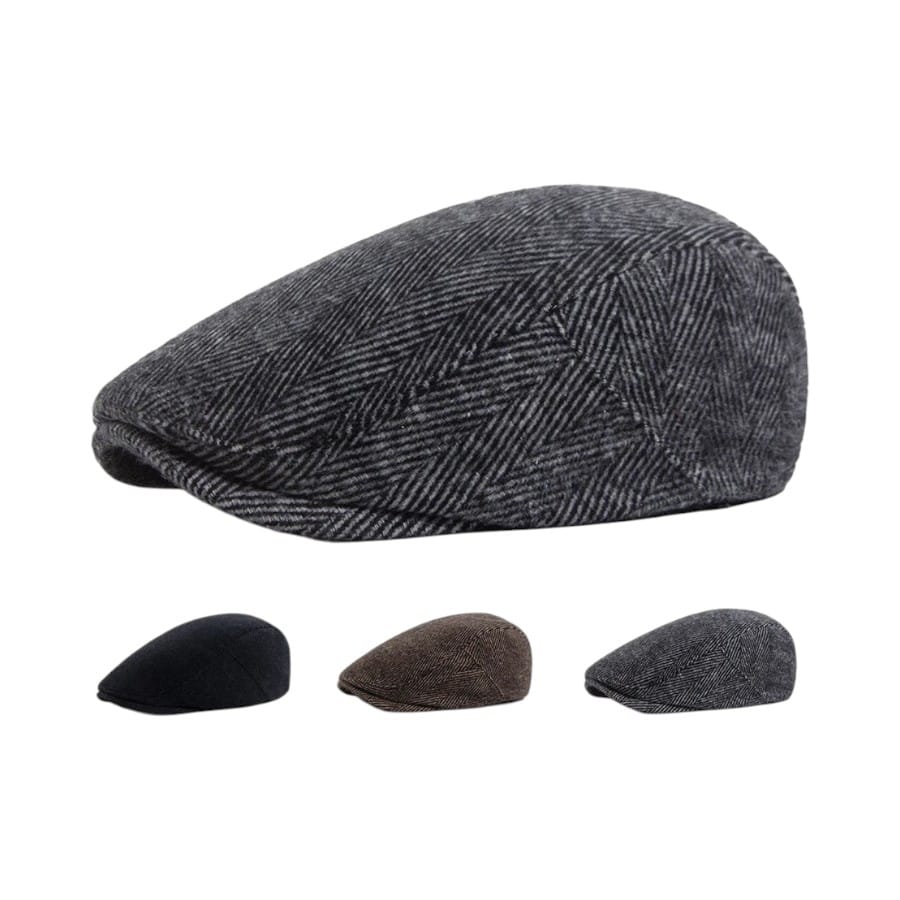 Le Comptoir du Chapeau Béret Herringbone Grande Double Boutonnage
