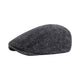 Le Comptoir du Chapeau Gris Béret Herringbone Grande Double Boutonnage