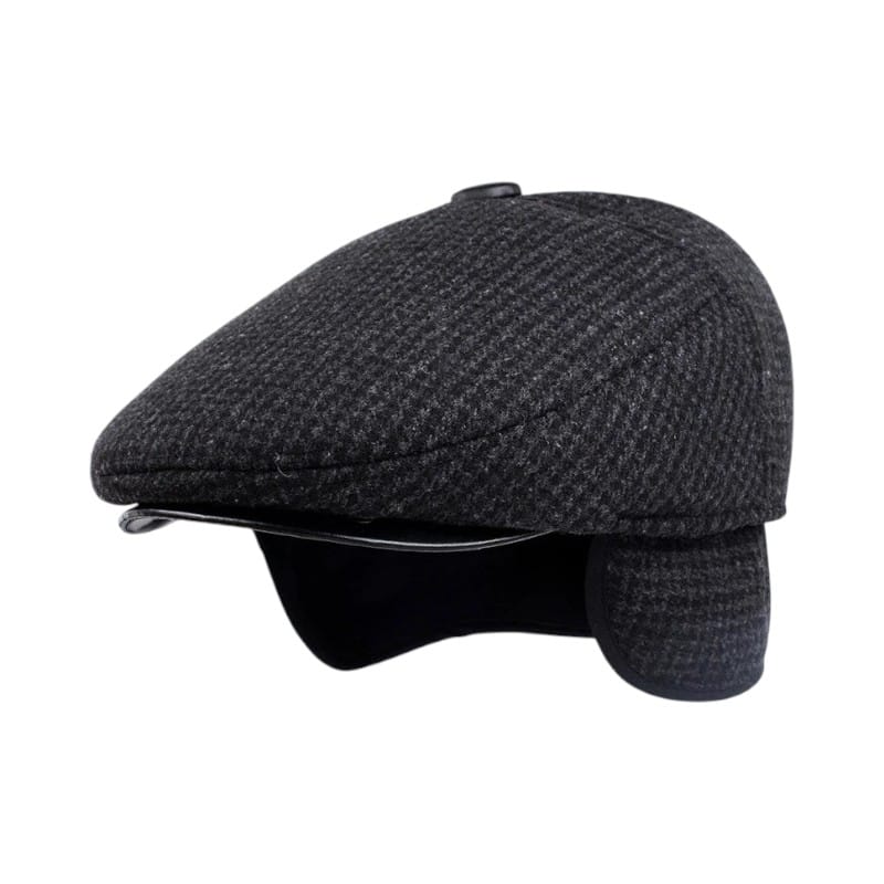 Le Comptoir du Chapeau Noir / S 56-57 cm Béret Homme Laine Protège-Oreilles Classique