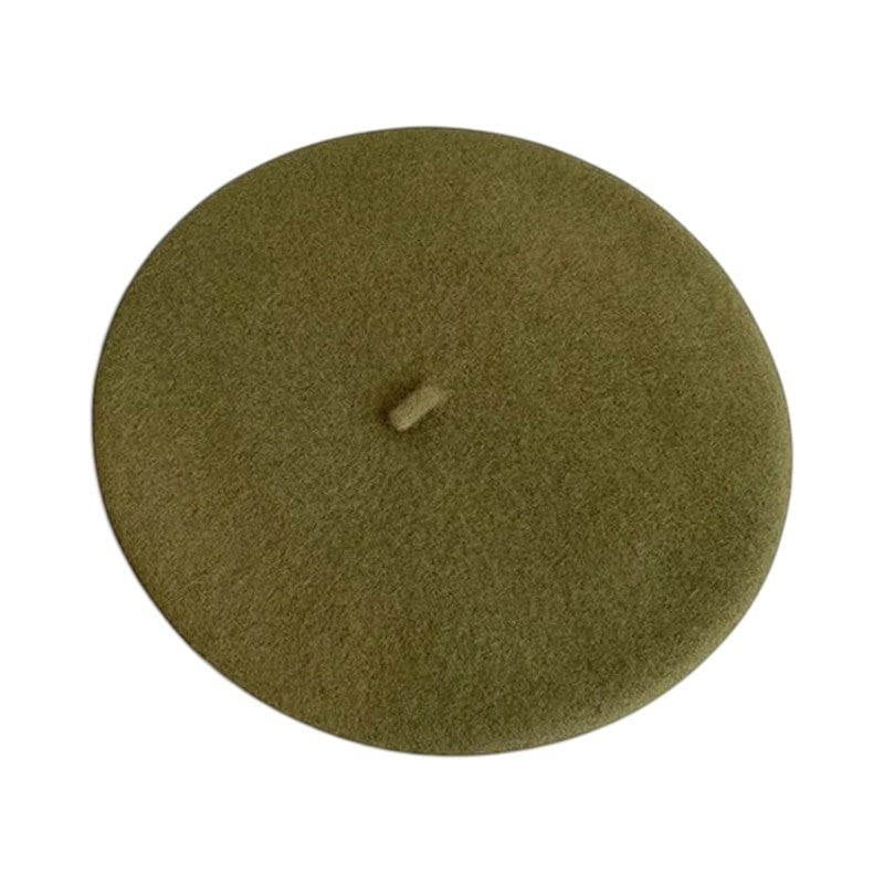 Le Comptoir du Chapeau Vert Kaki / 56-58 cm Béret Laine 100% Artiste Potiron Femme