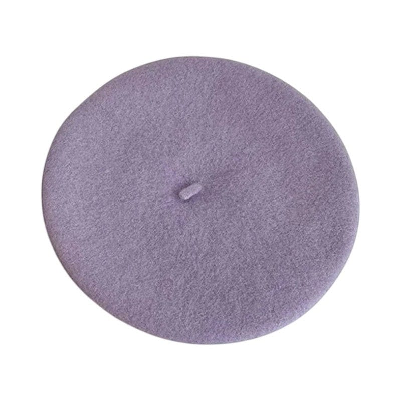 Le Comptoir du Chapeau Violet Clair / 56-58 cm Béret Laine 100% Artiste Potiron Femme