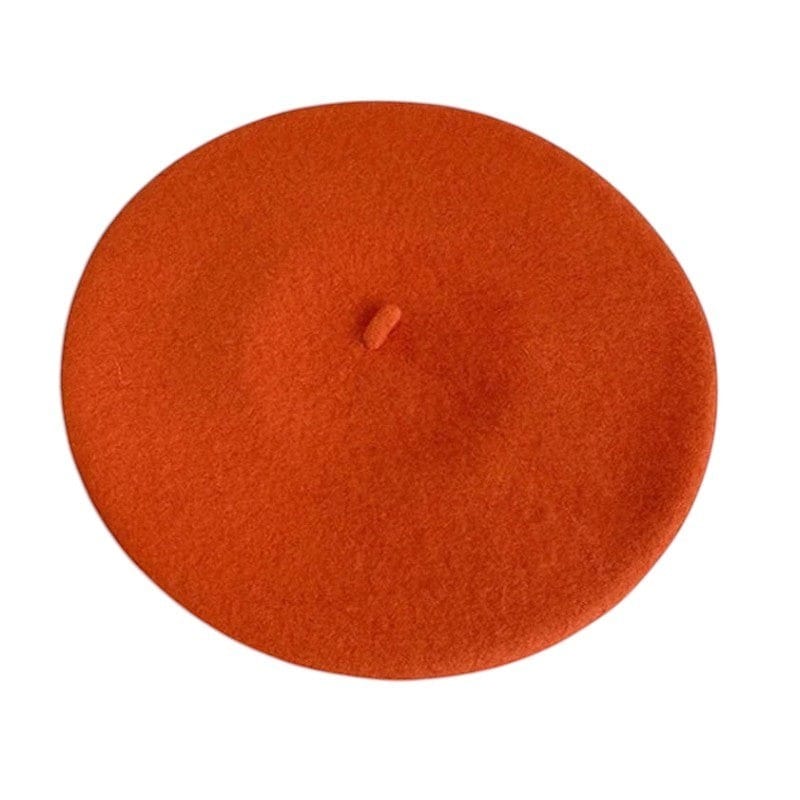 Le Comptoir du Chapeau Orange / 56-58 cm Béret Laine 100% Artiste Potiron Femme
