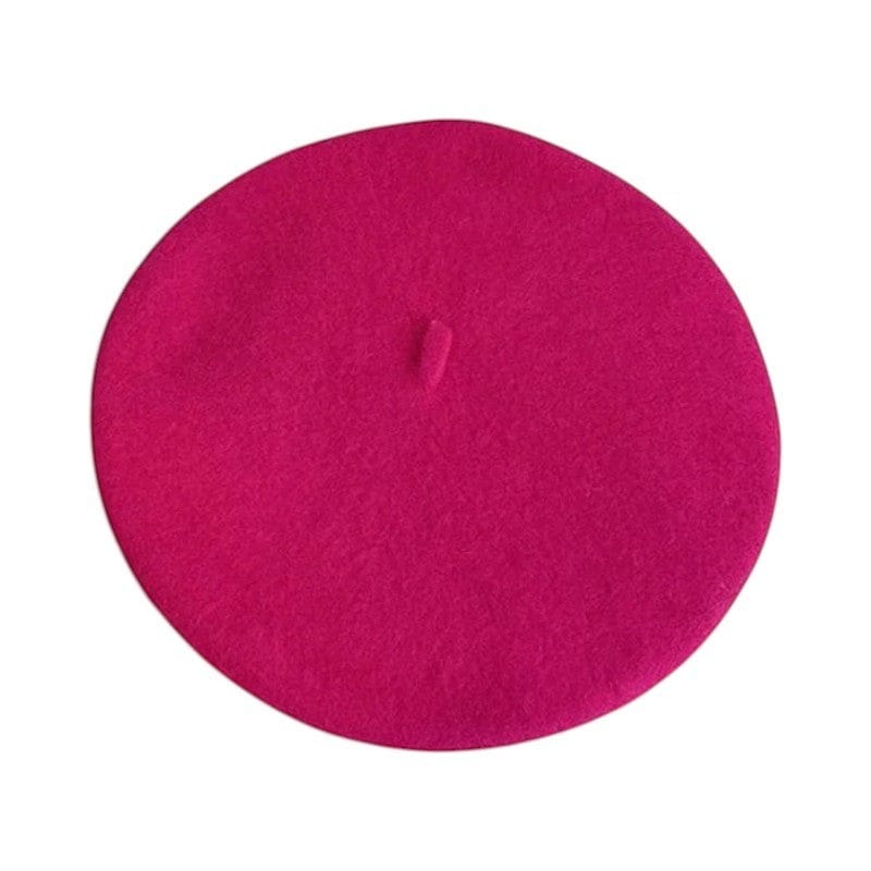 Le Comptoir du Chapeau Rose Bonbon / 56-58 cm Béret Laine 100% Artiste Potiron Femme