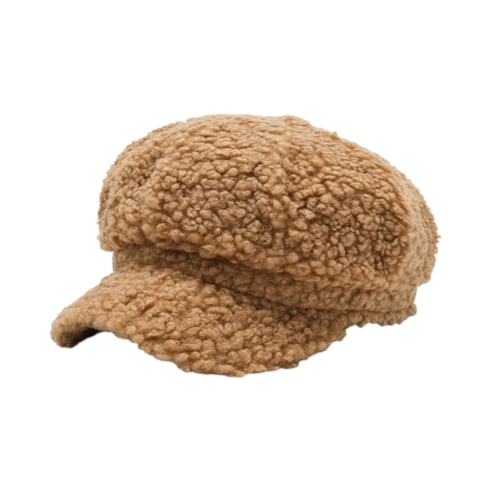 Le Comptoir du Chapeau Marron Béret Laine Agneau Peintre Octogonal