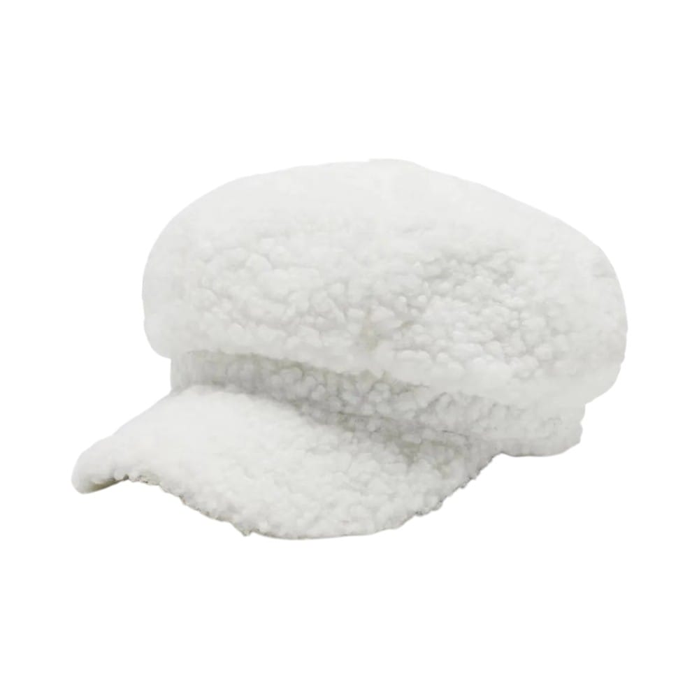Le Comptoir du Chapeau Blanc Béret Laine Agneau Peintre Octogonal