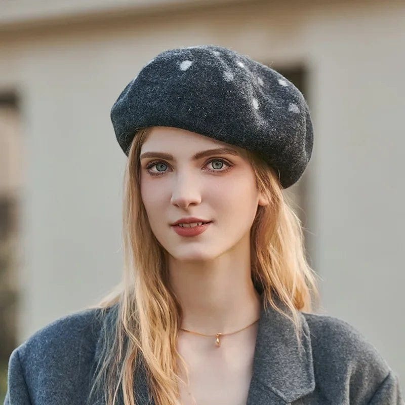 Le Comptoir du Chapeau Béret Laine Artiste Carreaux Cachemire
