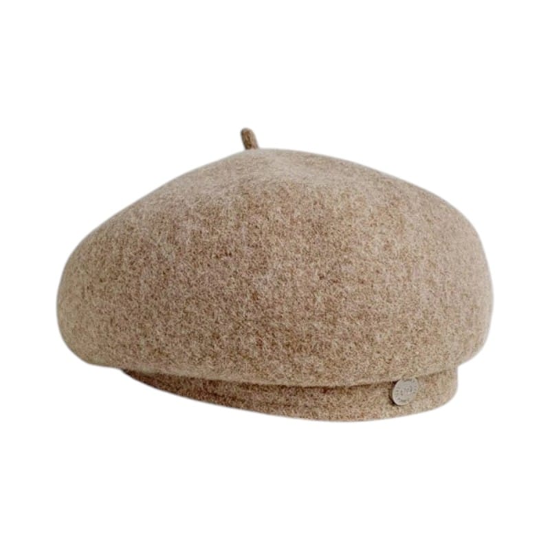 Le Comptoir du Chapeau Marron Clair / 55-58 cm Béret Laine Artiste Couleur Unie Femme