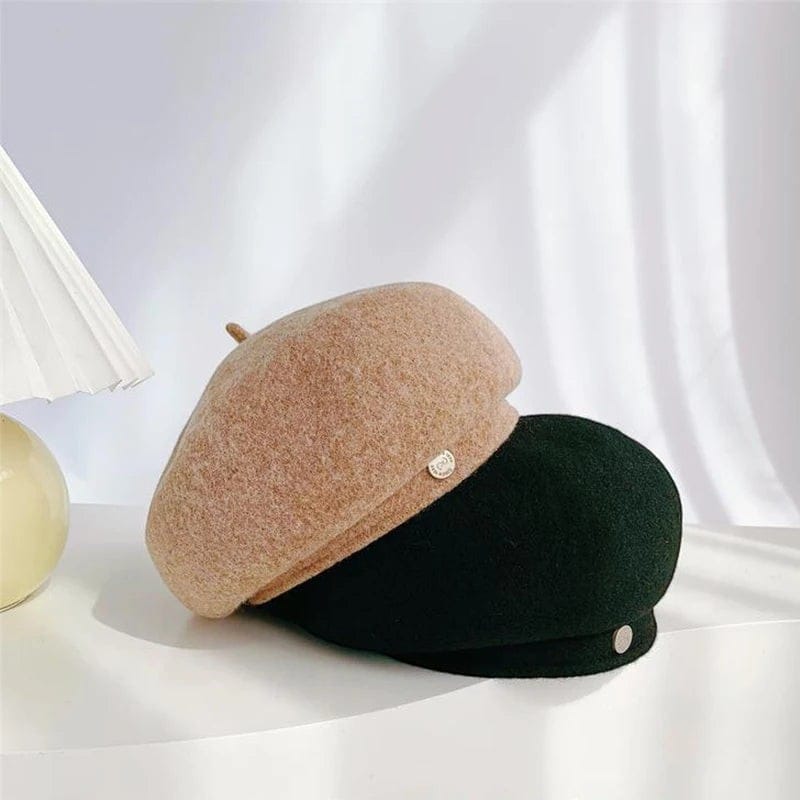 Le Comptoir du Chapeau Béret Laine Artiste Couleur Unie Femme