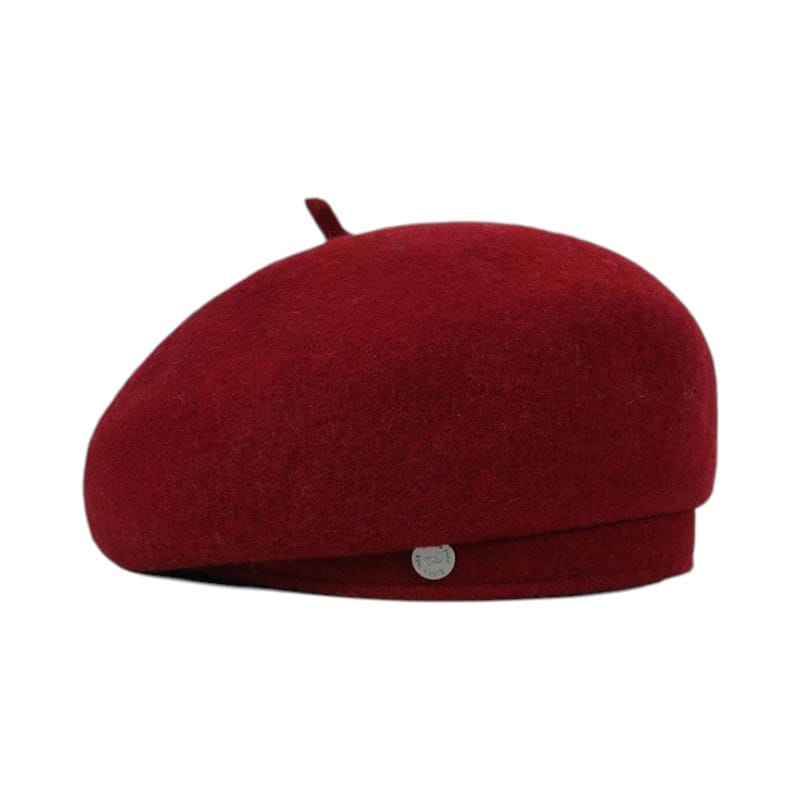 Le Comptoir du Chapeau Bordeaux / 55-58 cm Béret Laine Artiste Couleur Unie Femme