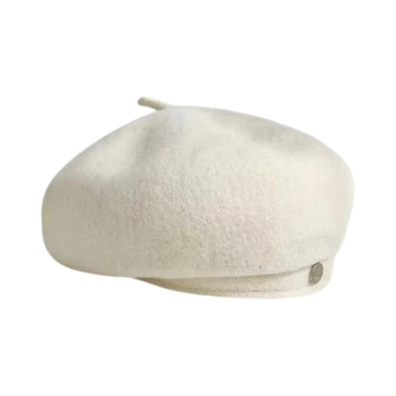 Le Comptoir du Chapeau Blanc / 55-58 cm Béret Laine Artiste Couleur Unie Femme