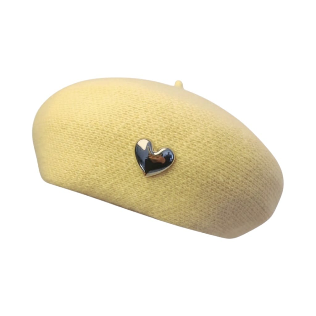 Le Comptoir du Chapeau Jaune Béret Laine Femme Motifs Brodés