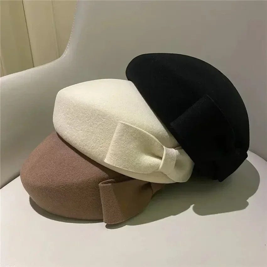 Le Comptoir du Chapeau Béret Laine Femme Nœud Papillon