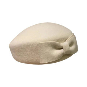 Le Comptoir du Chapeau Beige Béret Laine Femme Nœud Papillon