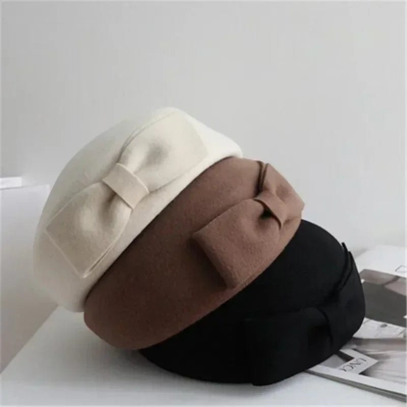 Le Comptoir du Chapeau Béret Laine Femme Nœud Papillon