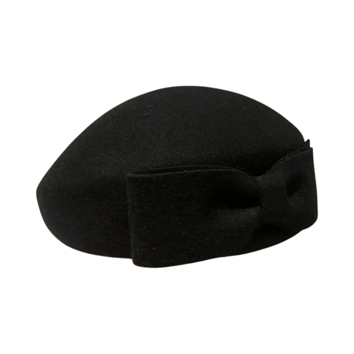 Le Comptoir du Chapeau Noir Béret Laine Femme Nœud Papillon