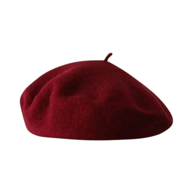 Le Comptoir du Chapeau Bordeaux / 54-58 cm Béret Laine Femme Style Champignon