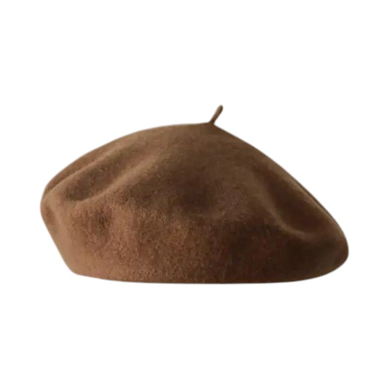 Le Comptoir du Chapeau Marron Clair / 54-58 cm Béret Laine Femme Style Champignon