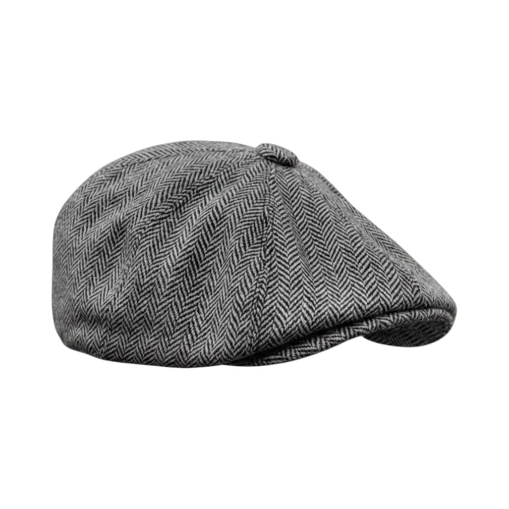 Le Comptoir du Chapeau Gris Béret Laine Pied-de-Poule Rétro Homme