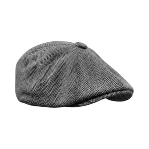 Le Comptoir du Chapeau Gris Béret Laine Pied-de-Poule Rétro Homme