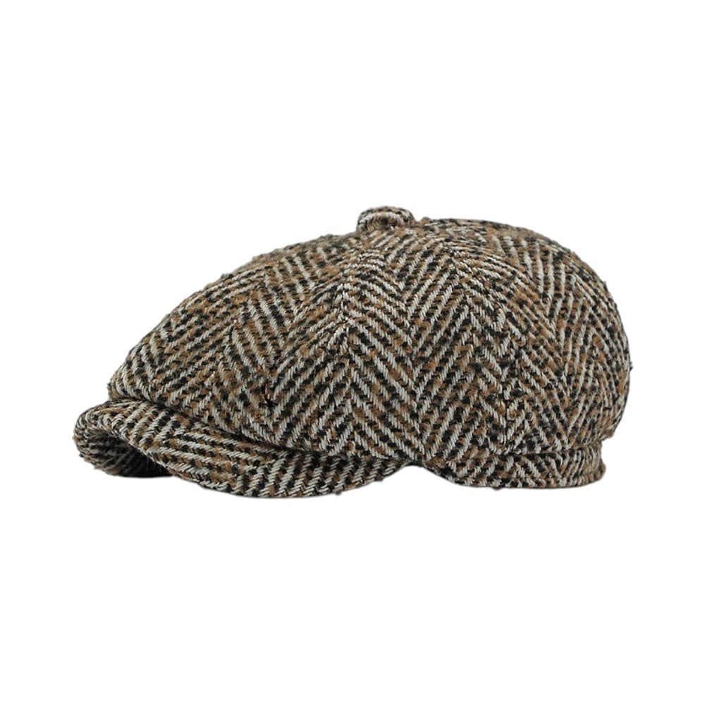 Le Comptoir du Chapeau Marron / 55-60 cm Béret Laine Rayé Artiste