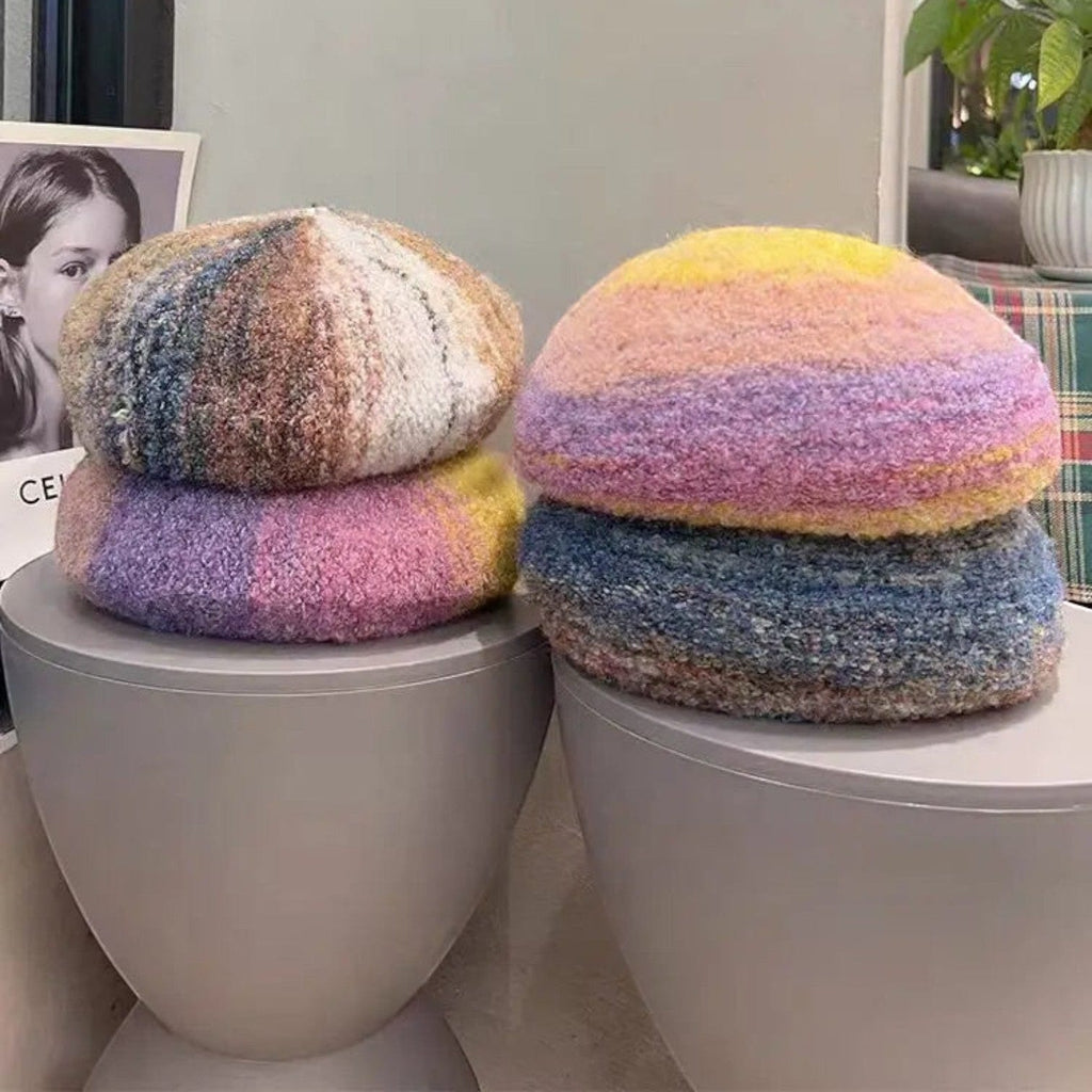 Le Comptoir du Chapeau Béret Mohair Femme Bicolore Douceur Hiver