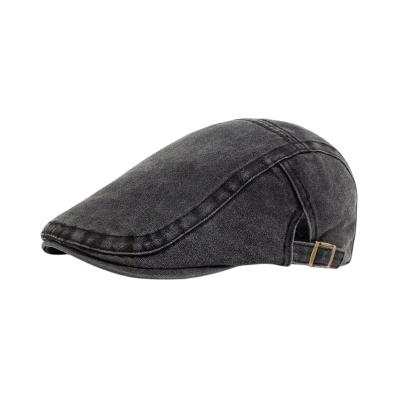 Le Comptoir du Chapeau Noir Béret Newsboy Coton Vintage Peintre