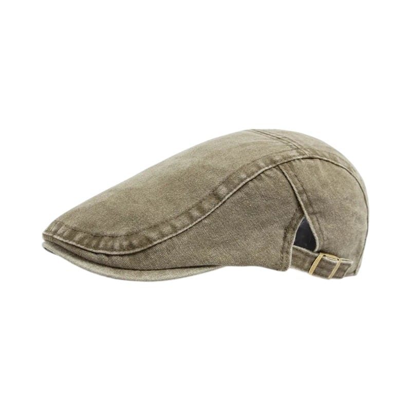 Le Comptoir du Chapeau Vert Kaki Béret Newsboy Coton Vintage Peintre