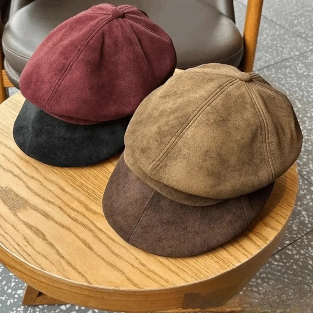 Le Comptoir du Chapeau Béret Newsboy Daim Rétro Ajustable