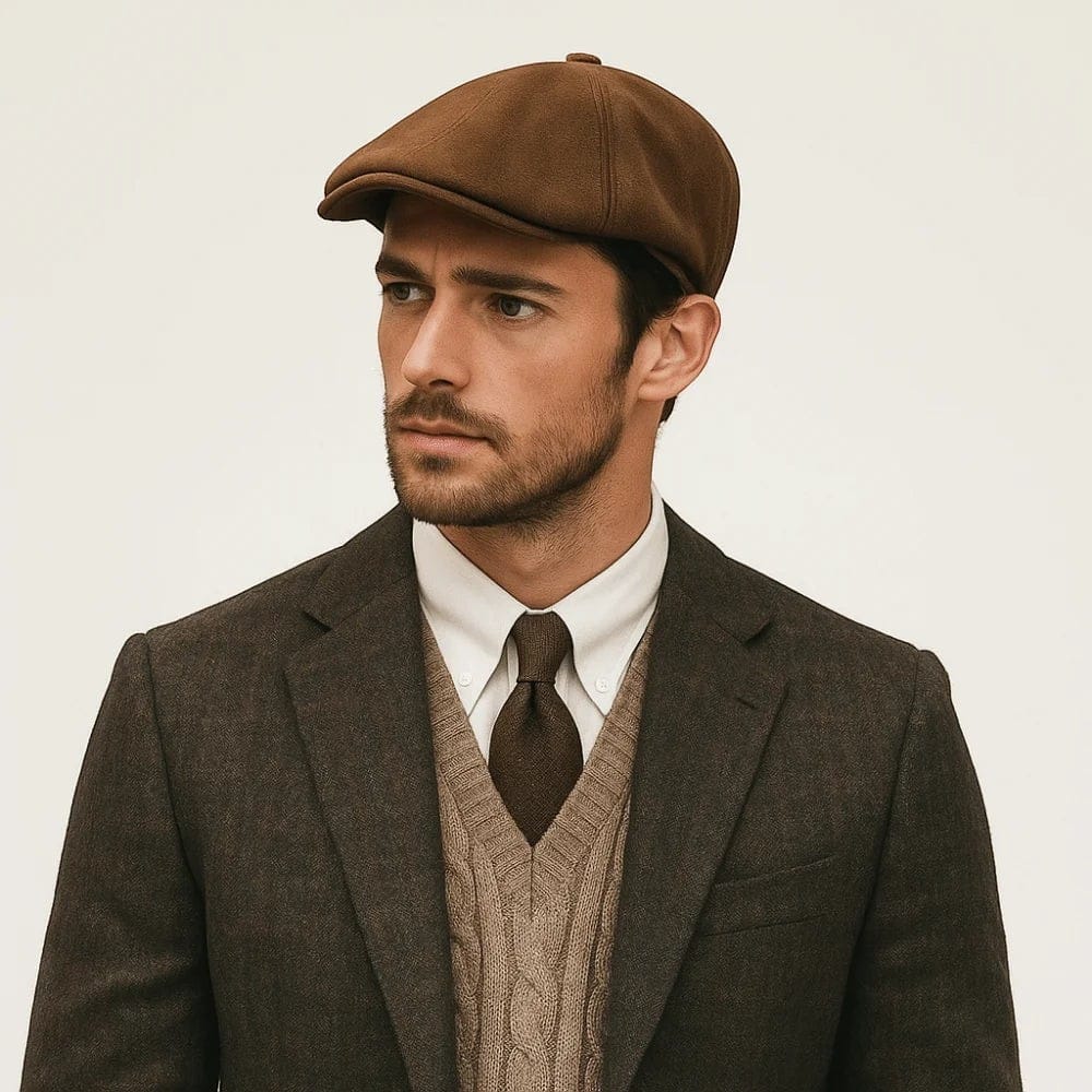 Le Comptoir du Chapeau Béret Newsboy Daim Rétro Ajustable