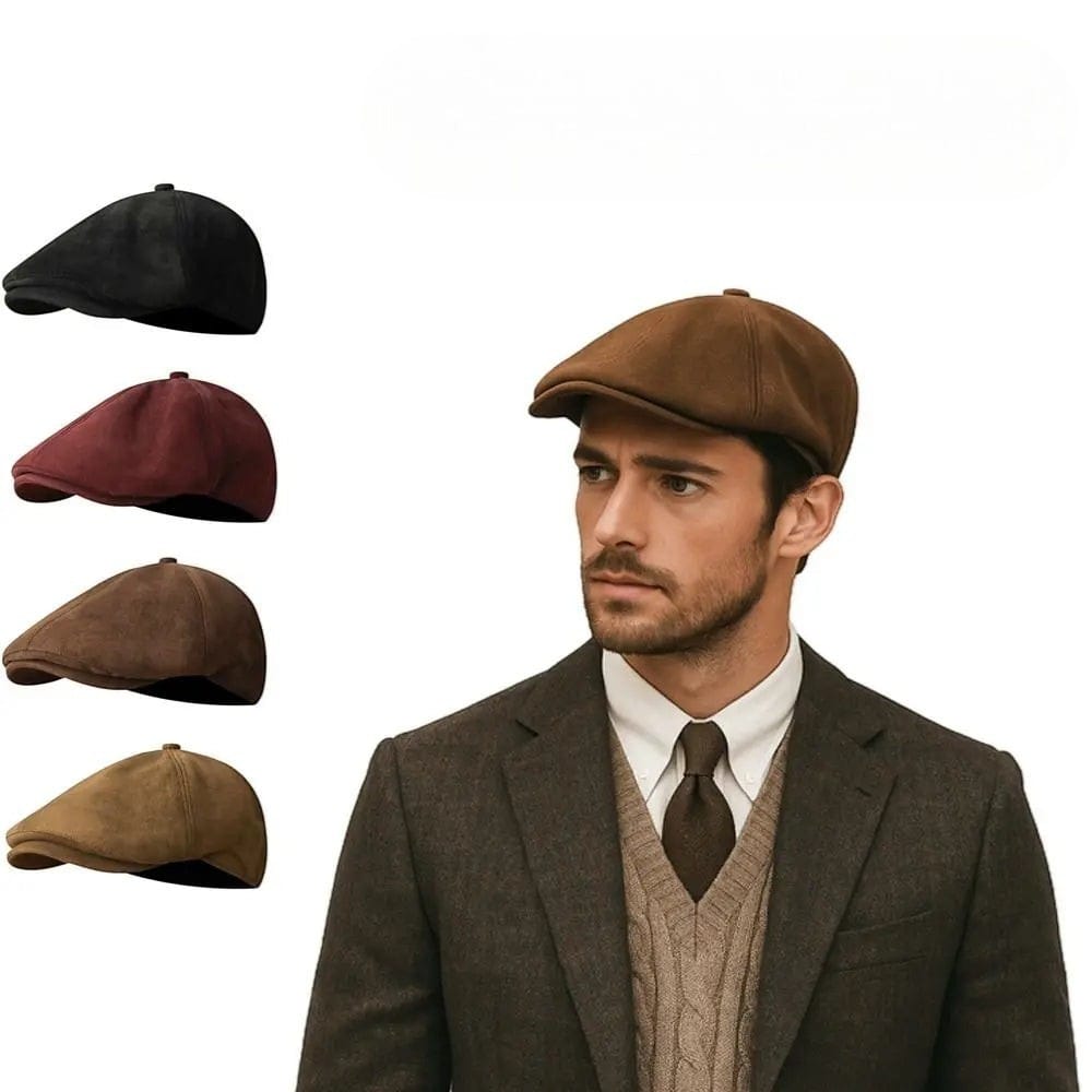 Le Comptoir du Chapeau Béret Newsboy Daim Rétro Ajustable