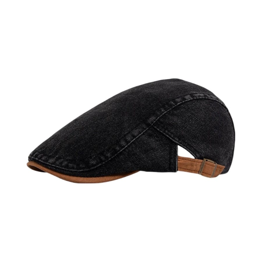 Le Comptoir du Chapeau Noir Béret Newsboy Denim Bicolore