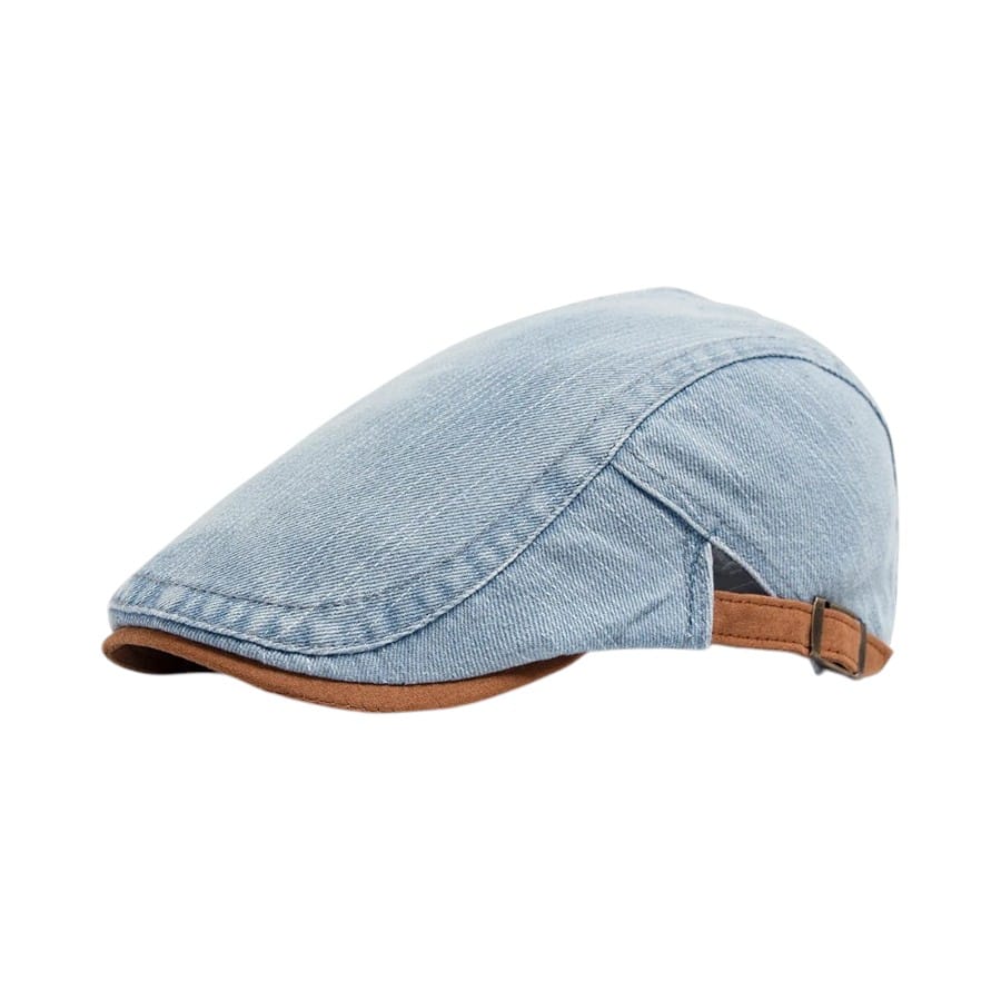 Le Comptoir du Chapeau Bleu Ciel Béret Newsboy Denim Bicolore