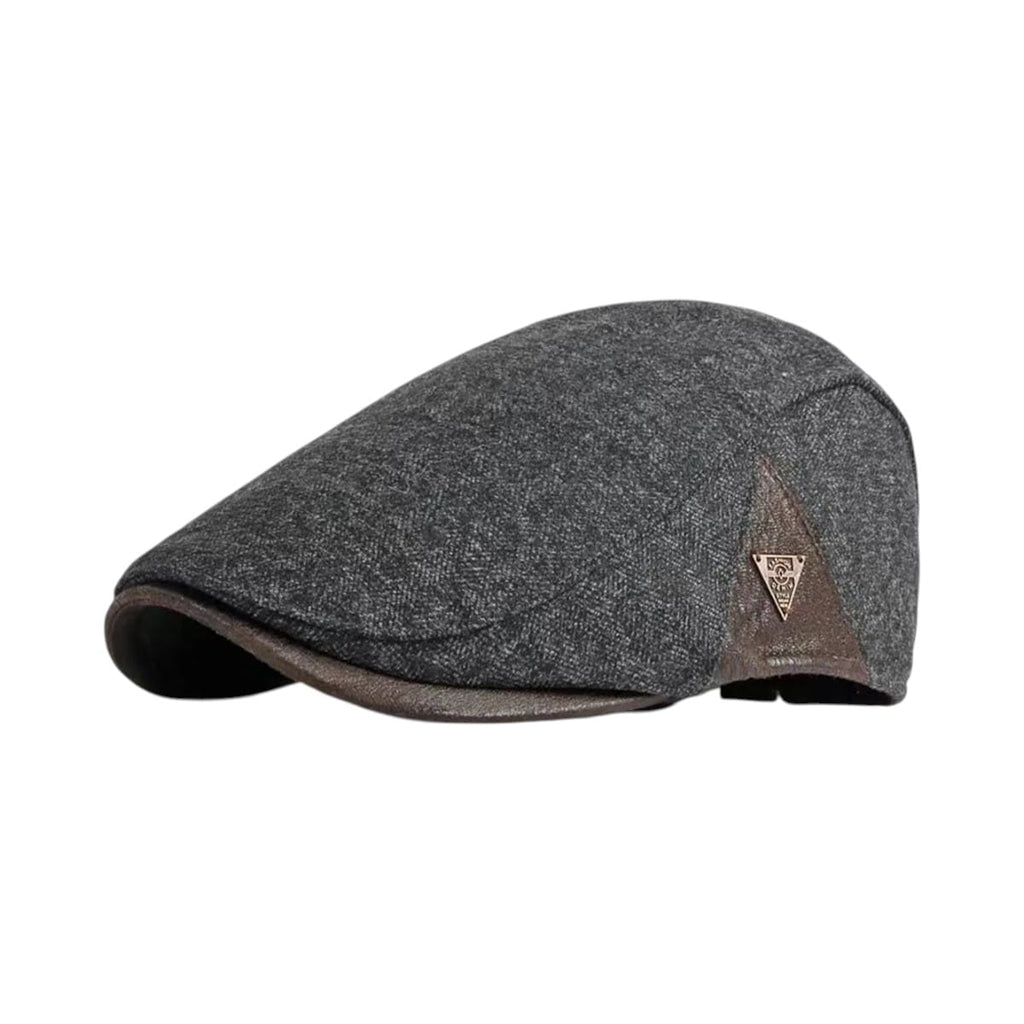 Le Comptoir du Chapeau Gris Foncé Béret Newsboy Étiquette Triangle Peintre