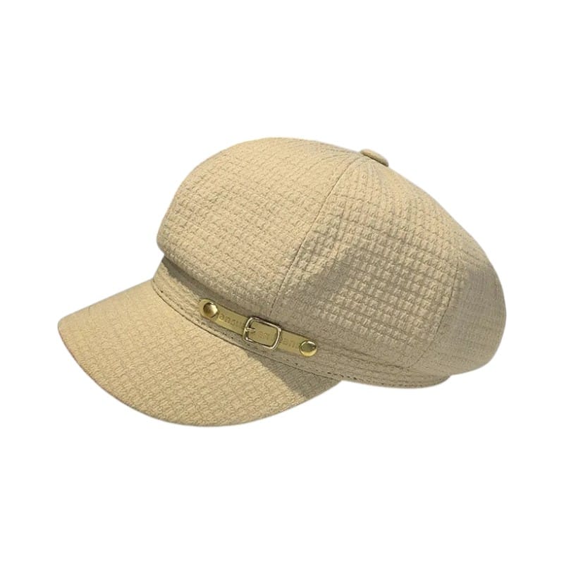 Le Comptoir du Chapeau Marron Clair / 54-58 cm Béret Newsboy Octogonal Hiver Femme