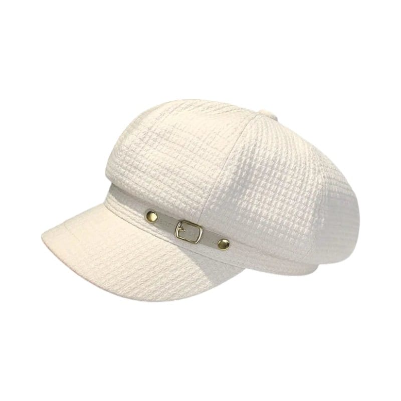 Le Comptoir du Chapeau Beige / 54-58 cm Béret Newsboy Octogonal Hiver Femme