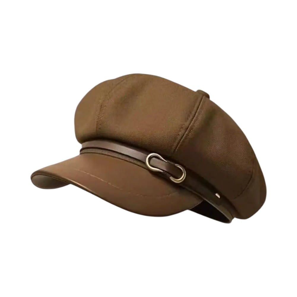 Le Comptoir du Chapeau Marron Foncé Béret Newsboy Rétro Style Grande Tête