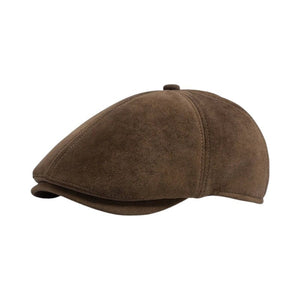 Le Comptoir du Chapeau Marron Béret Newsboy Simili-Cuir Rétro Vintage