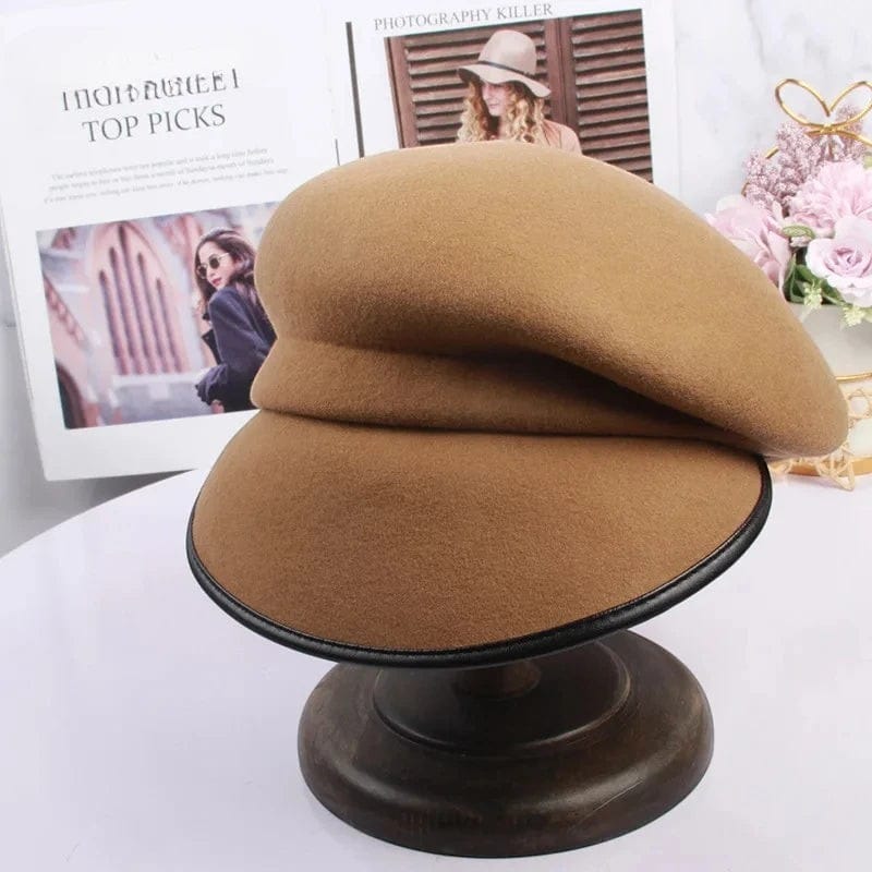 Le Comptoir du Chapeau Béret Newsboy Vintage Bord PU Réglable