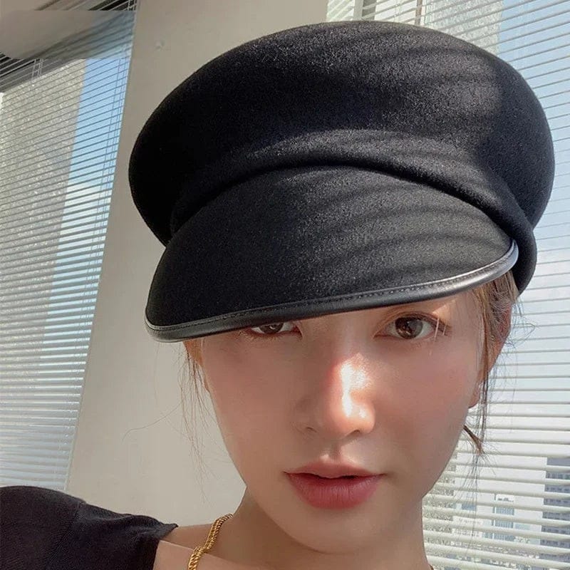 Le Comptoir du Chapeau Béret Newsboy Vintage Bord PU Réglable