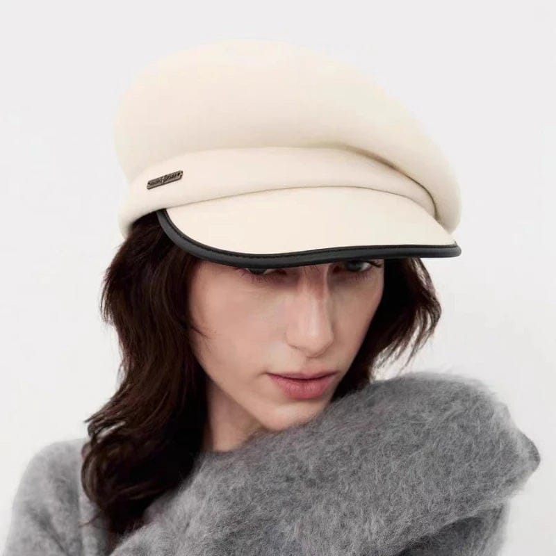 Le Comptoir du Chapeau Béret Newsboy Vintage Bord PU Réglable