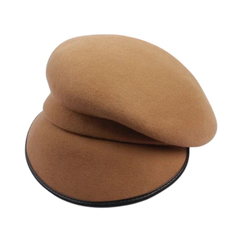 Le Comptoir du Chapeau Marron Clair Béret Newsboy Vintage Bord PU Réglable