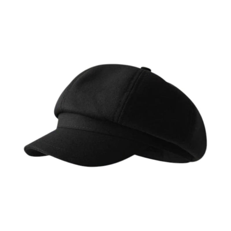 Le Comptoir du Chapeau Noir Béret Octogonal Femme Vintage